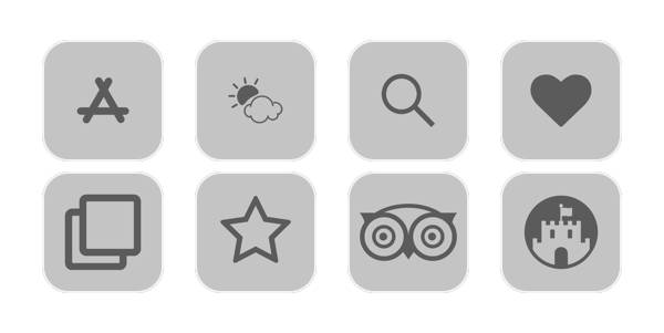 グレーᵃⁿᵈブラック App Icon Pack[hZGWsccgmcUhFO3hpdx4]