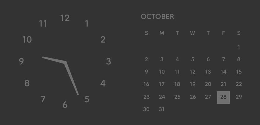 clock & calendar (gray ver. Zegar Pomysły na widżety[yba5MXTMfSuAqIpwNJ4Q]
