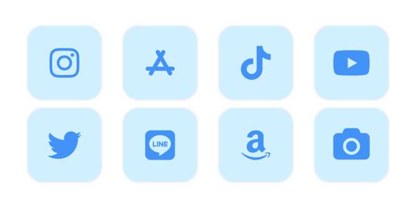 青色 Pacchetto icone app[fCxKiomHZ3xmeRbyfbTe]