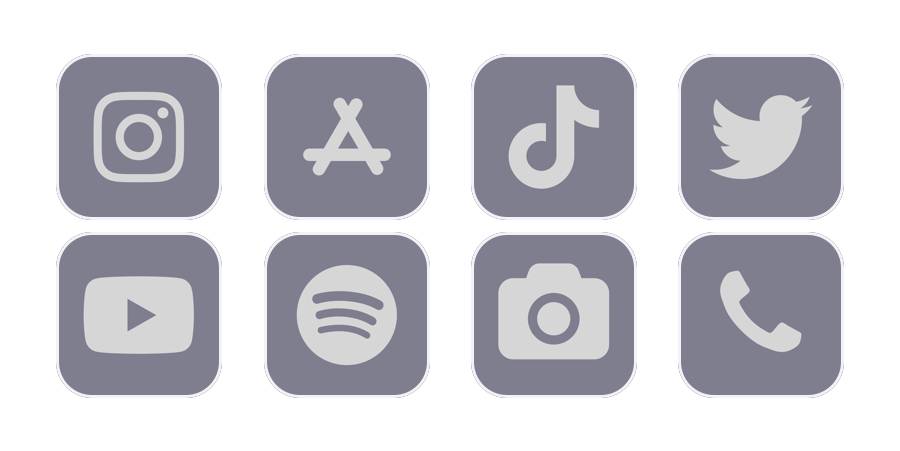 Simple grey Pacchetto icone app[WnAKQBJbdVdXiZtxXcI3]