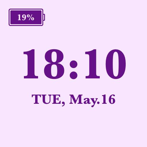 date and time purple時間ウィジェット[7AcjUgImMNBXgXoD33Ab]