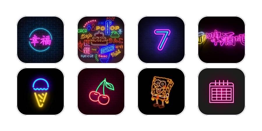 Neon Pacchetto icone app[ox5uQwJ8CAI2esd0CxbA]