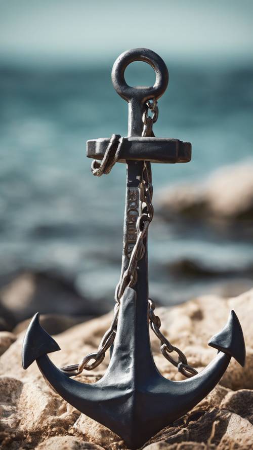 A ship's anchor resting on a rocky seabed, the quote 'We have this hope as an anchor for the soul' wrapped around its chain. Wallpaper [0a94423aa5cf474bb252]