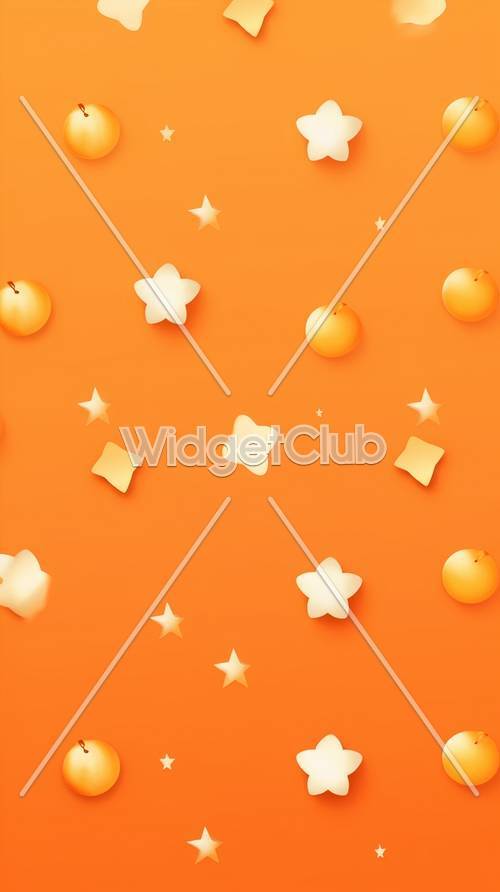 Bright Oranges and Stars on Orange Background