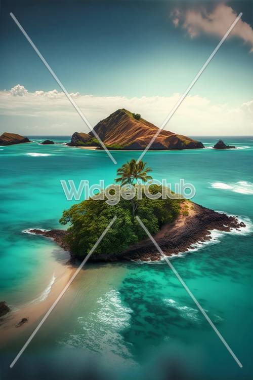 Escena de la isla paraíso tropical