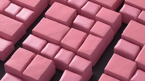 Mô hình 3D chi tiết của viên gạch màu hồng.