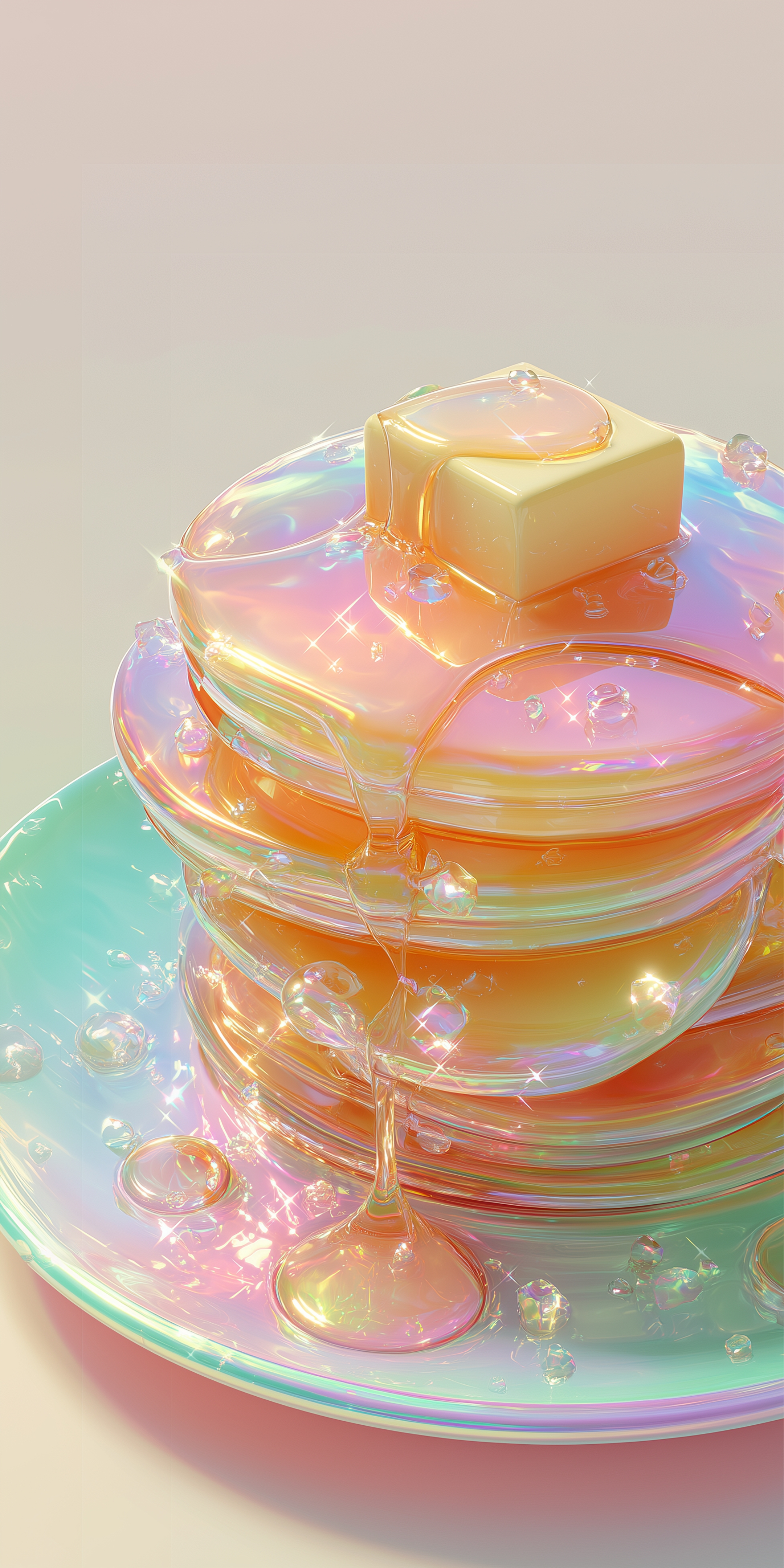 Colorful Shiny Pancakes with Butter Tapet[b89860a0a9c94ec5b6d6]