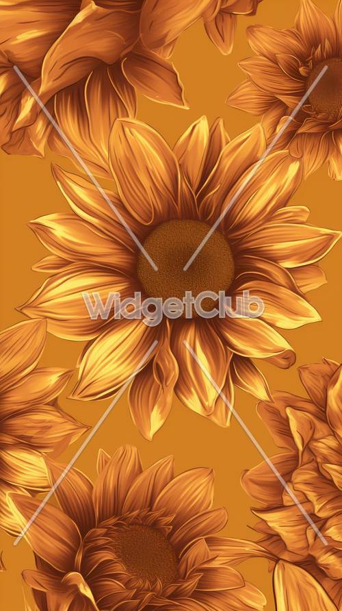 Bright Orange Sunflower Design