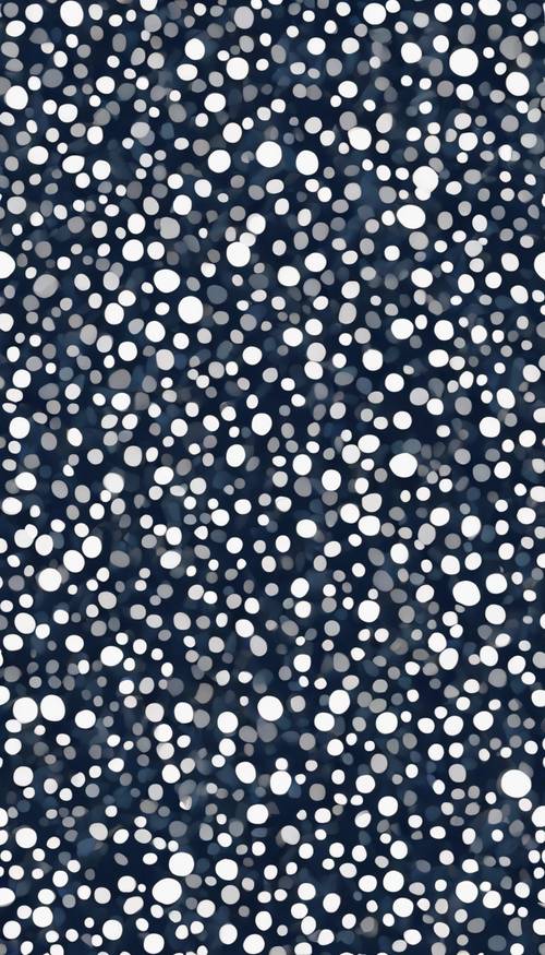 A seamless pattern of midnight blue and pure white evenly distributed polka dots.