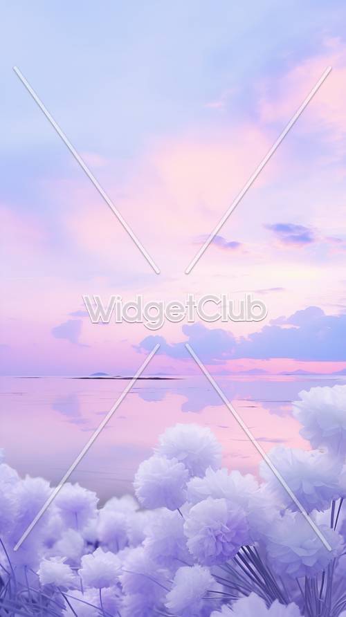Розовое и фиолетовое отражение неба