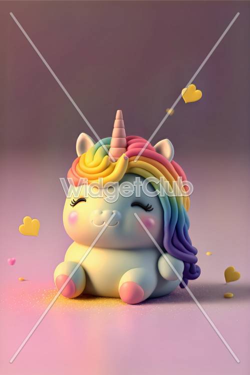 Colorful Unicorn for Kids Background