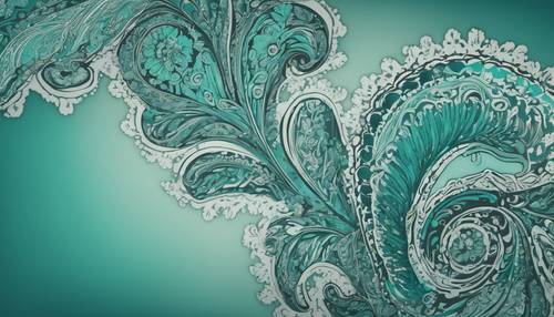 Teal Paisley Wallpaper [17ffe970929a42a1af5a]