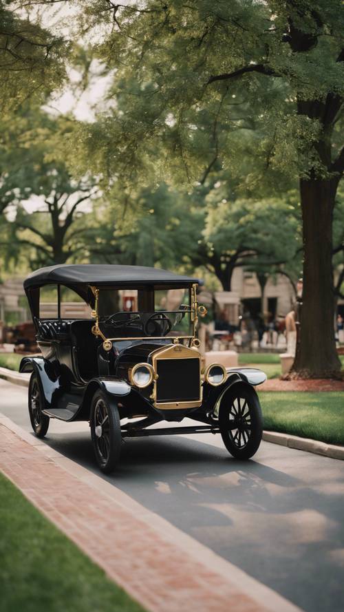 The Henry Ford museum in Dearborn, Michigan, highlighting Ford's historic Model T cars. Tapet [eb1bc714d1314406b143]