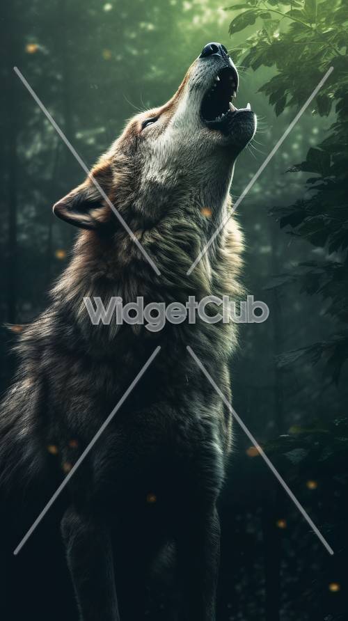 Волк в туманном лесу