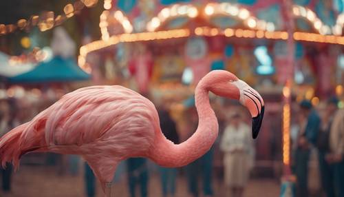 An old-time carnival, complete with a flamingo-operated ring toss game. Tapeta [aee6f0ca39e447f7b524]