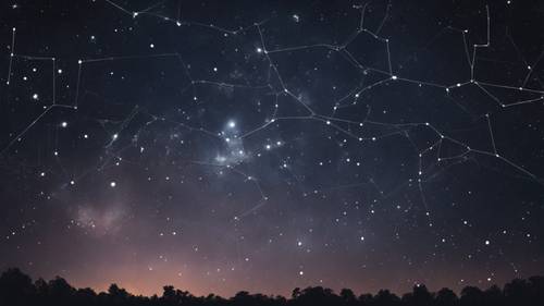 Un ampio cielo notturno che mostra le costellazioni visibili nel cielo di settembre.