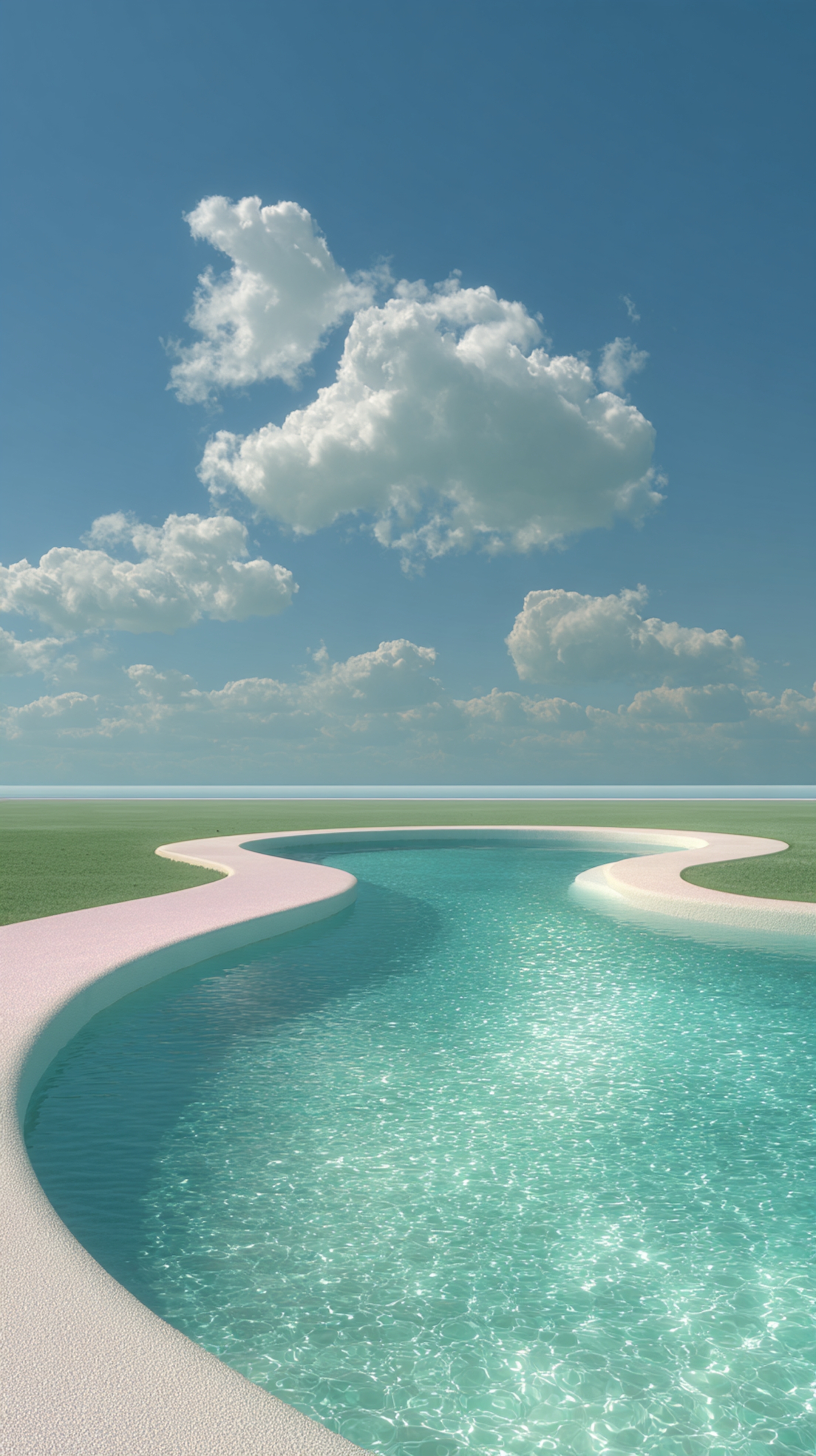 Dreamy Infinity Pool Under Clear Blue Sky duvar kağıdı[eefa38acd18c47108331]