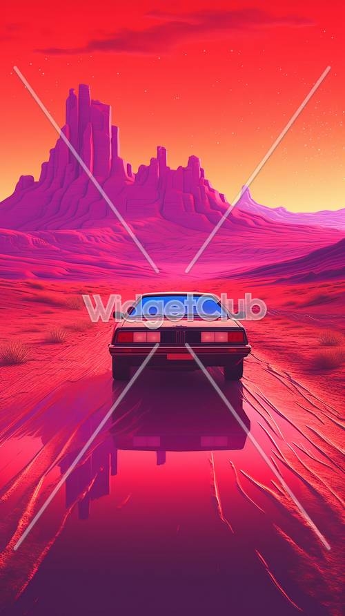 Red Desert Drive Under Starry Sky Tapeet[7d95545cb1a4418594ec]