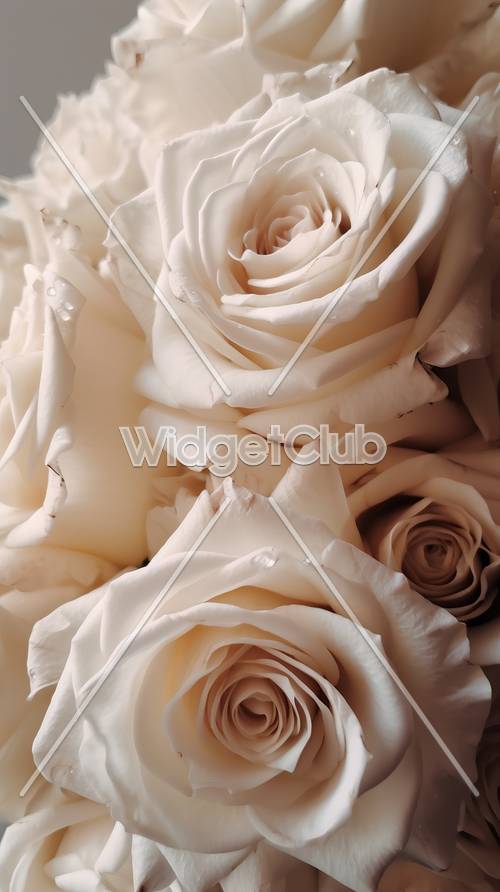 Красивые белые и кремовые розы