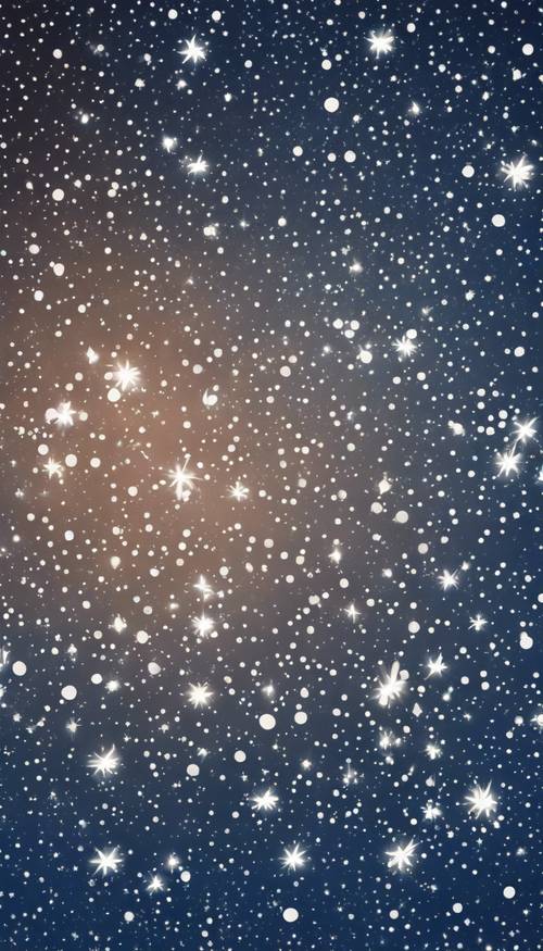 Cielo nocturno estrellado con racimos de estrellas blancas sobre un lienzo azul, en un diseño interminable.