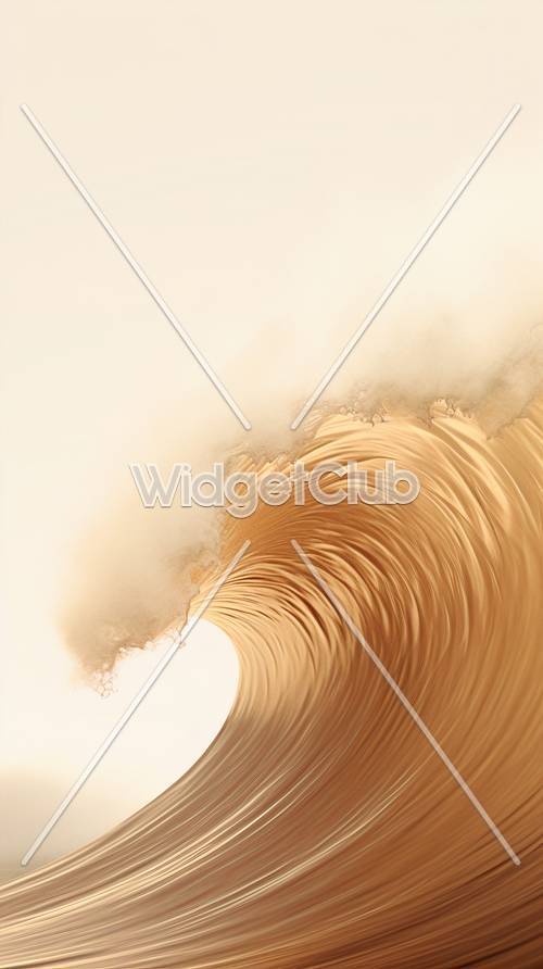 金色の波のアート　