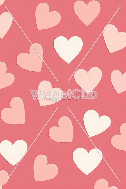 Diseño de corazones rosas y blancos.
