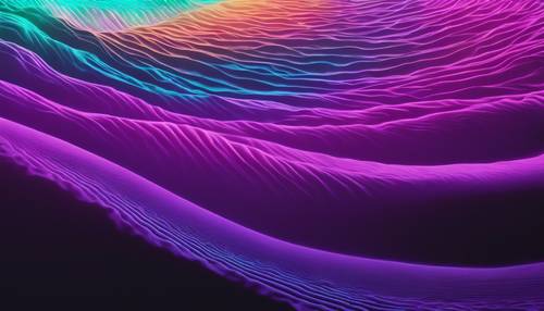 An image depicting a seamless wave pattern with a neon ombre effect, transitioning from bright cyan to purple. Wallpaper [a28c46e5b75741cebef5]