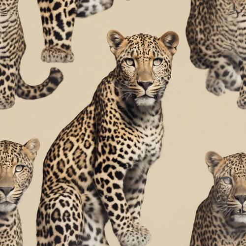 Pattern showcasing typical spots of a leopard in an exquisite cream shade that goes on forever.