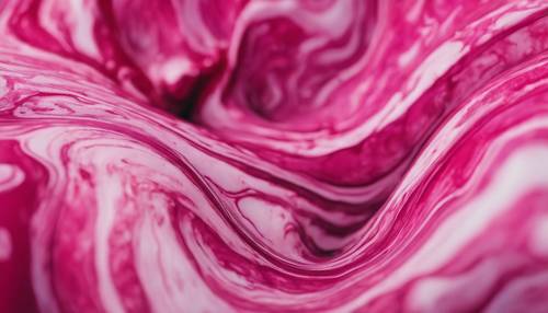 An abstract texture resembling swirling hot pink marble.
