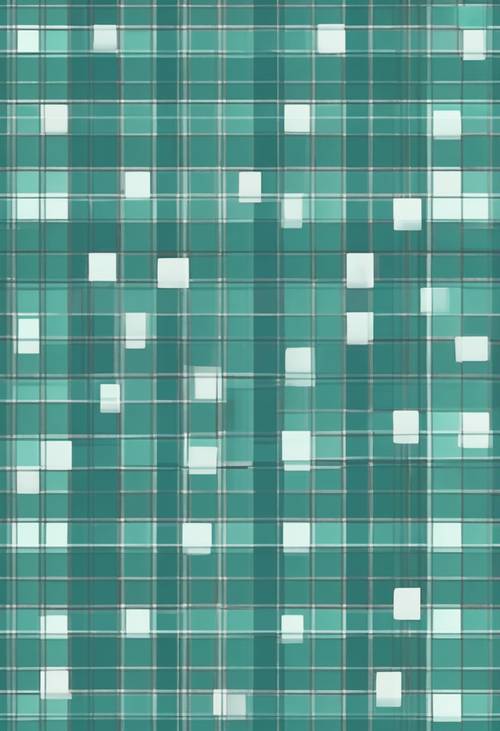 Erstellen Sie ein Bild eines einfachen, minimalistischen blaugrünen Karomusters.