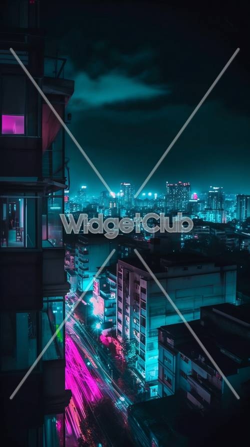 Neon Nights in the City Skyline Wallpaper[7c43be7513694ff0b199]