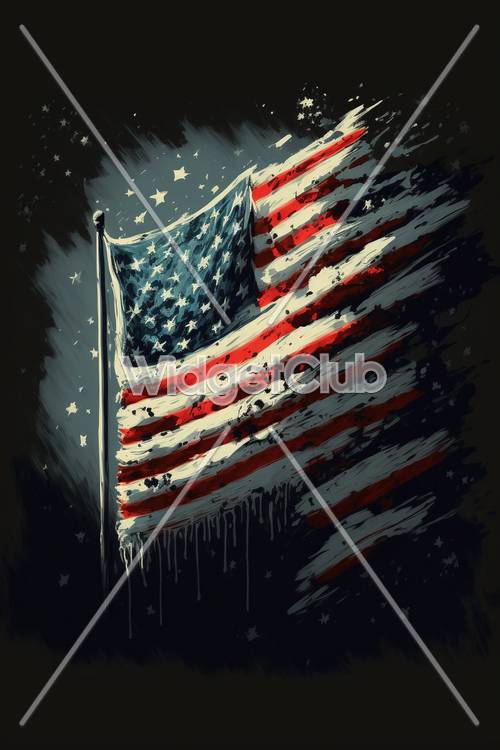별이 빛나는 미국 국기 예술
