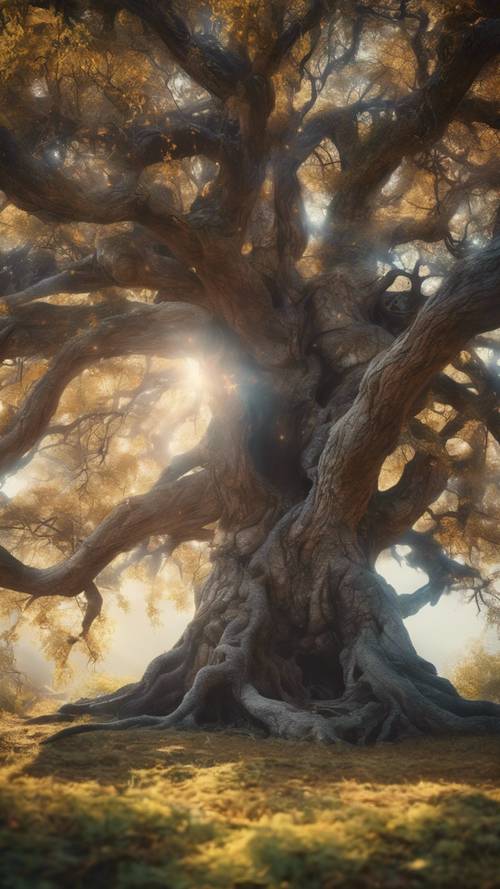 魔法の国に住む古代の木　-神秘的な生き物たちが住む棲処-