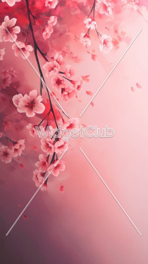 Ramo de flor de cerejeira rosa para uma aparência serena