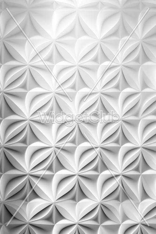 Weißes 3D-geometrisches Muster für Ihren Bildschirm