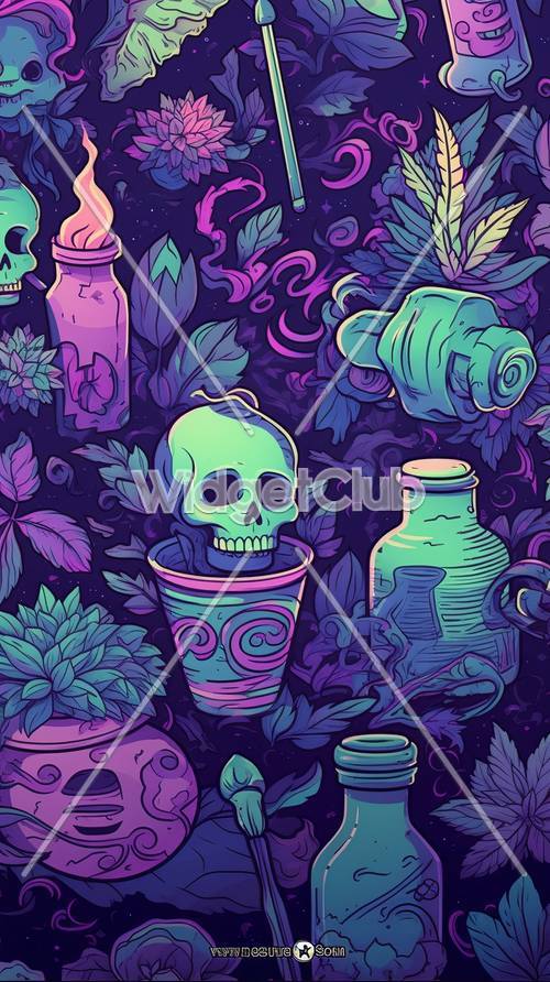 Purple Skull Wallpaper [93db5fcec130497691e9]