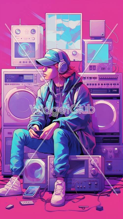 boy listening music wallpaper