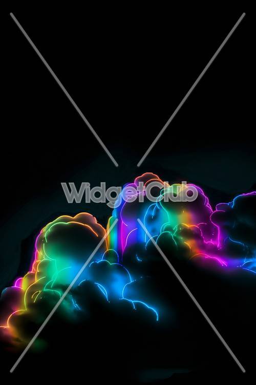 Nuvens de néon coloridas para sua tela