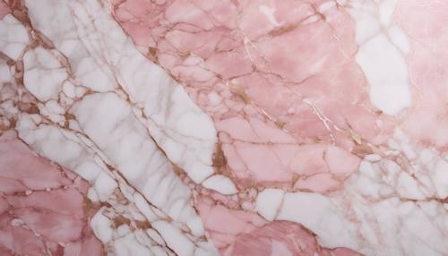 Superfície de uma mesa de mármore rosa e branco vista de cima