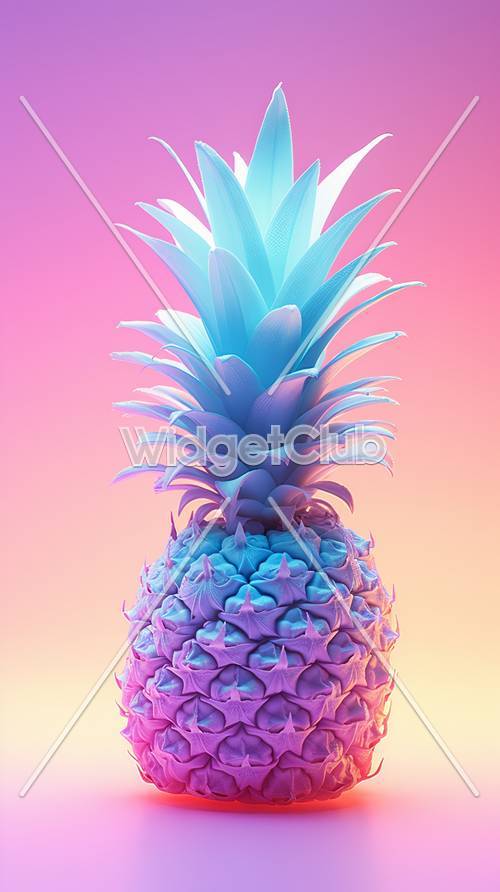 Colorful 3D Pineapple Art