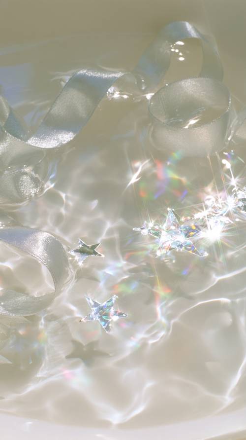 Sparkling Water with Stars and Rainbows Background Wallpaper [d23c61c98b224ca9bdfd]