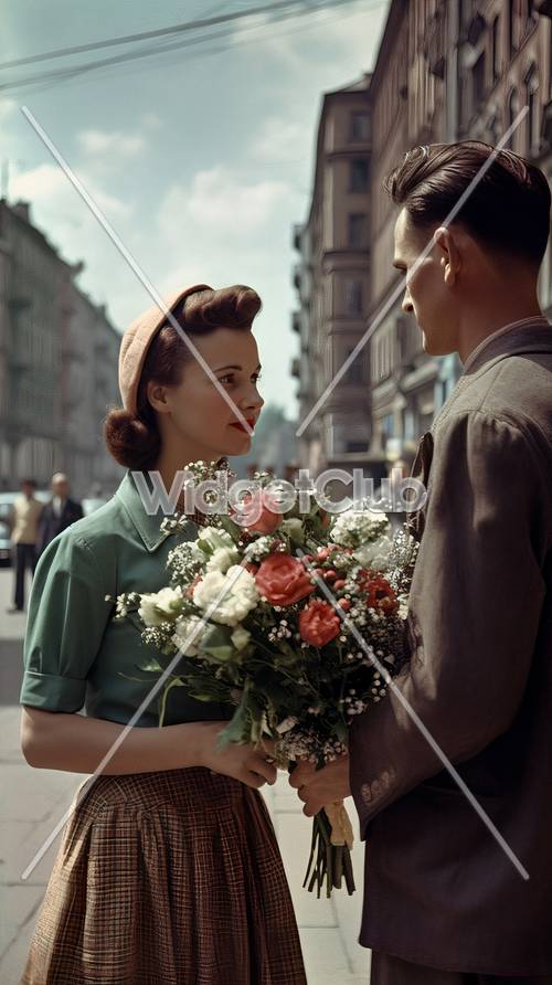 Charming Vintage Couple in Love
