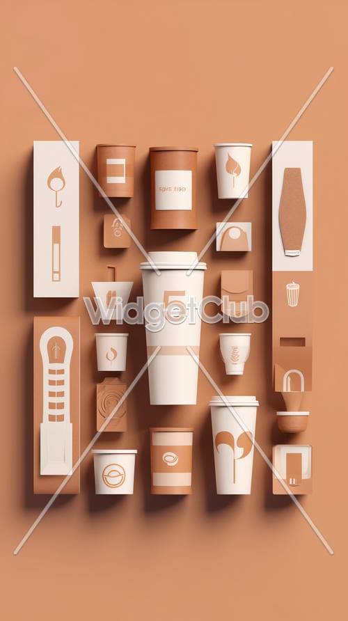 Stylish Number 5 Coffee Cup Design Background