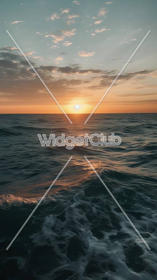 Coucher de soleil sur la mer Fond d&#39;écran [90d72988920f477c8d8f]