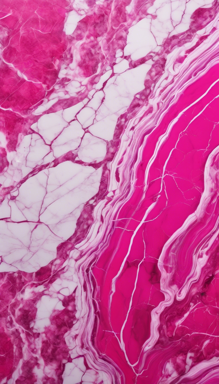 A slab of marble painted in deep, hot pink with intricate white veins running throughout. Wallpaper[bb7a92c046d649a6bb8c]