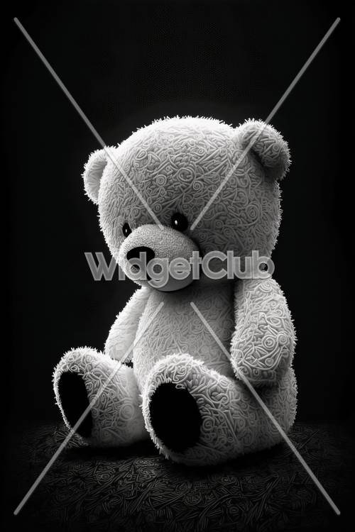 Cute Monochrome Teddy Bear