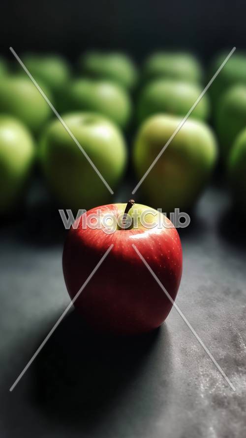 A maçã vermelha se destaca na multidão