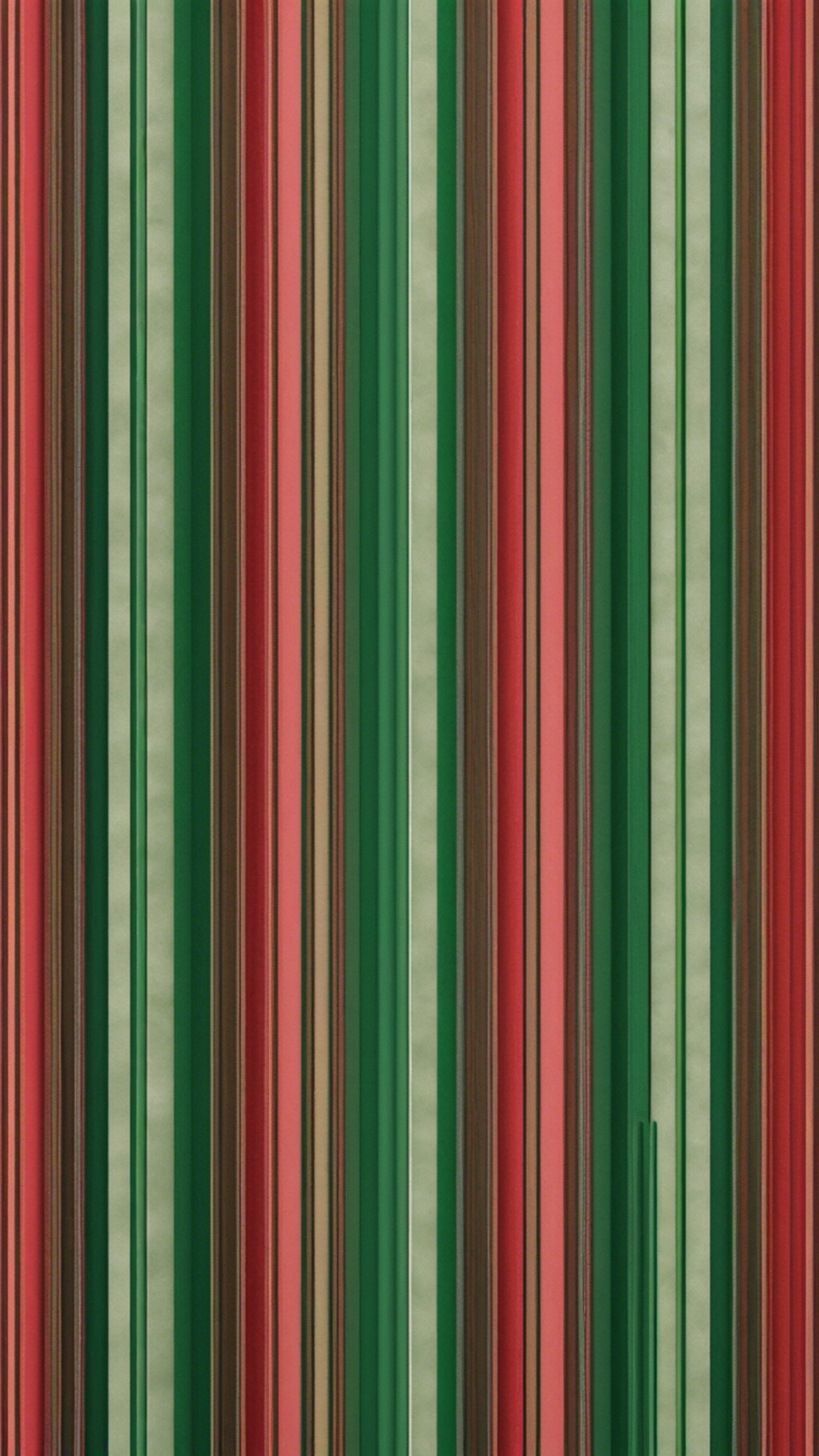 Vivid scarlet and forest green stripes blending seamlessly in a vertically lined pattern.壁紙[d4389ff00769488e9b8d]