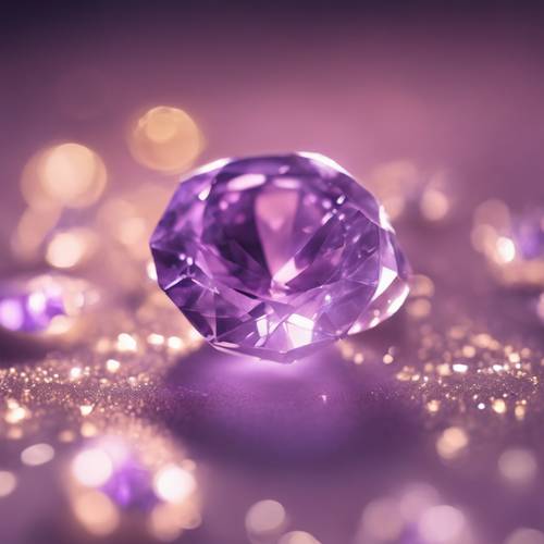 魅力的な内発光を放つ薄紫色の宝石
