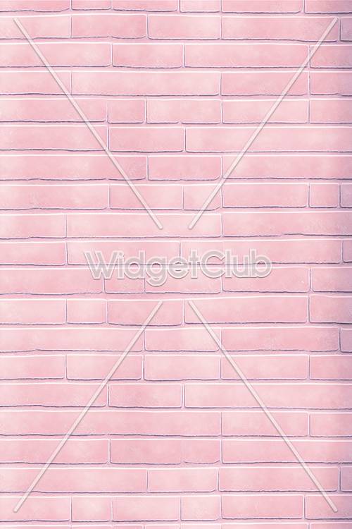 ピンクの煉瓦柄壁紙、かわいいデザインで画面を飾ろう